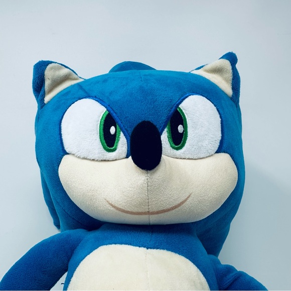 Sonic The Hedgehog Movie 2 Blue and White Plush Toy Large 22” Excellent No Tags - Picture 2 of 16